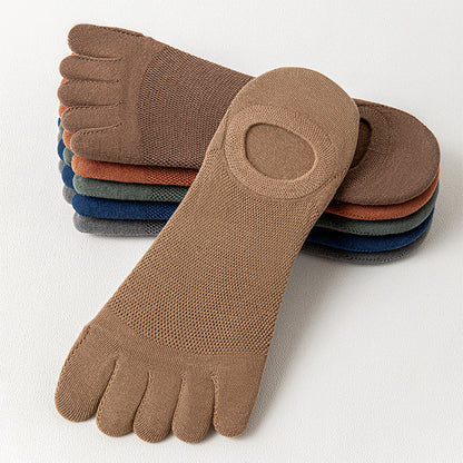 Men's Thin Mesh Breathable Five Finger Invisible Socks