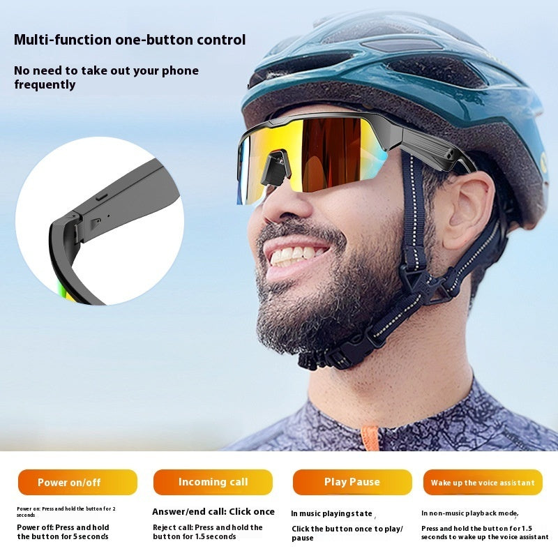 Smart Bluetooth Glasses Windproof Sunglasses Fashion Riding Audio Call Sunglasses