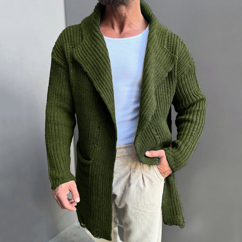 Long Sleeve Slim-fit Mid-length Sweater Cardigan European And American Large Size