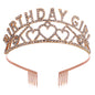 Flash Diamond Birthday Crown Party Decoration Headband Prom Headwear Set