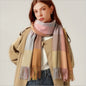 Shawl Scarf Winter Warmth Cashmere Tassel Plaid Long Bib