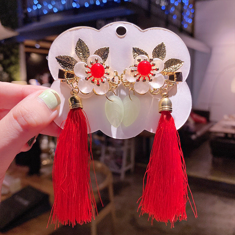 Girl costume fringe stepping Chinese style hairpin