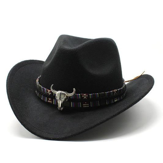 Western Cowboy Hat Woolen Jazz Male Ladies' National Style
