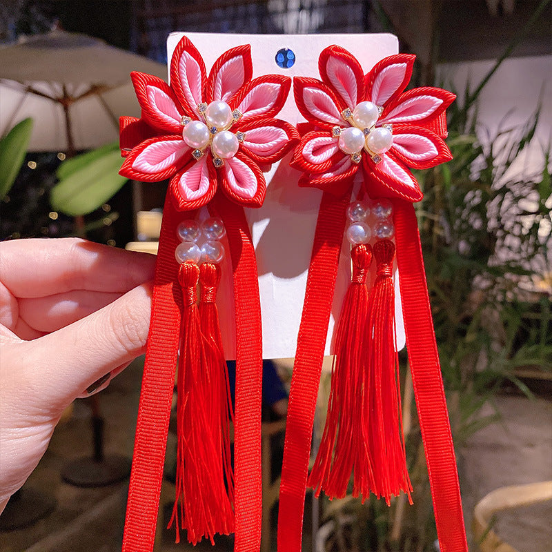 Girl costume fringe stepping Chinese style hairpin