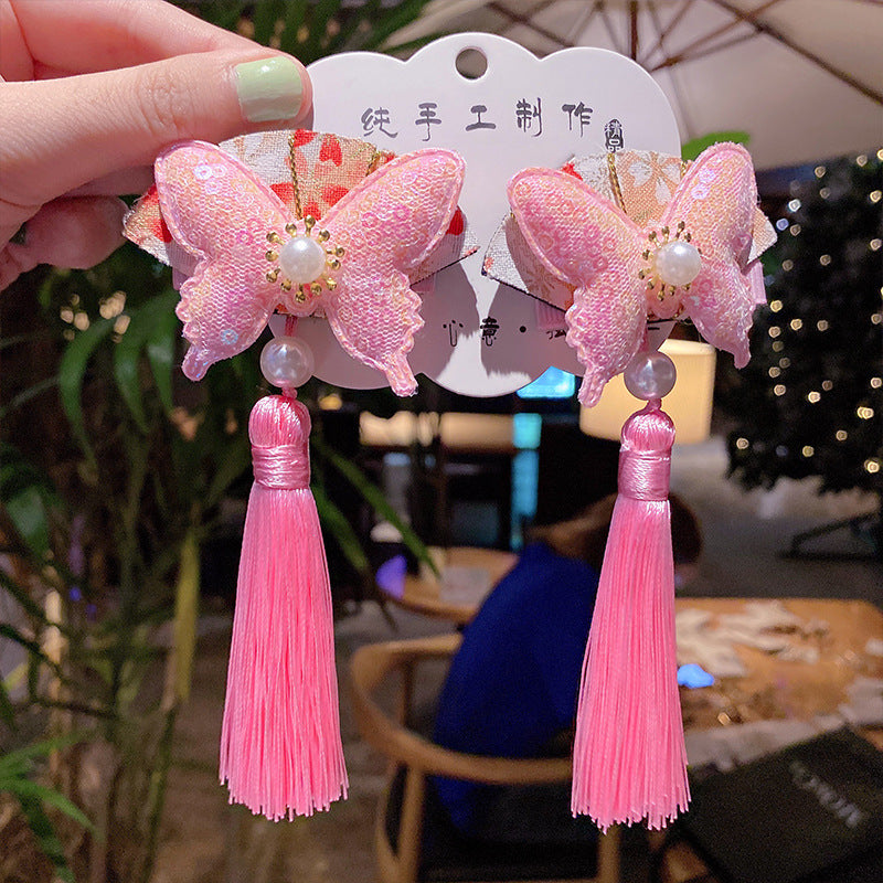 Girl costume fringe stepping Chinese style hairpin