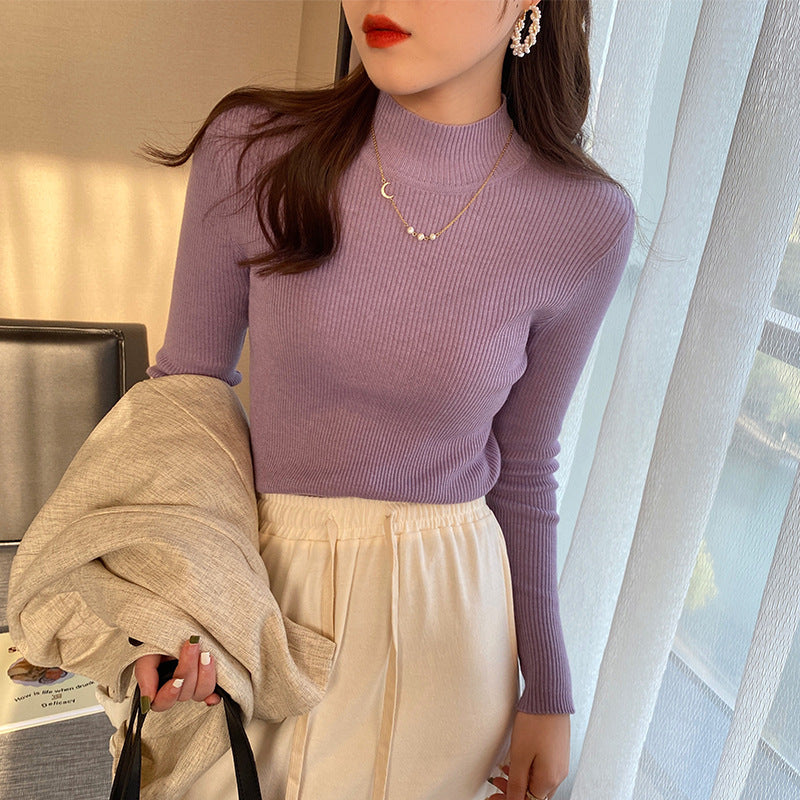Women's Half Turtleneck Thickened Spring And Autumn Sweater