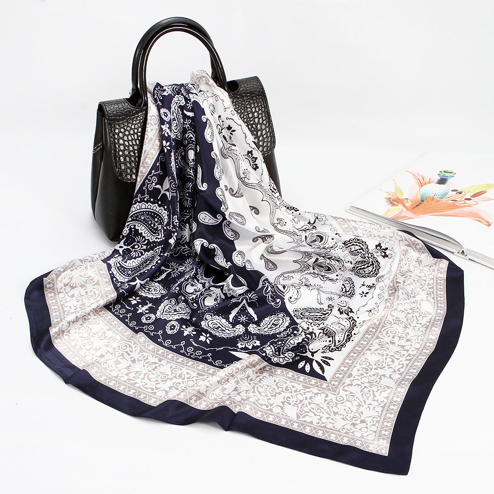 Spring And Autumn New 90cm Silk Scarf Silk Square