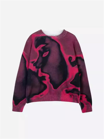 Fashion Casual Printed Polyester Sweater