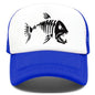 Fish Bone Print Mesh Cap Baseball Cap