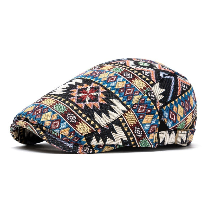 Ethnic Style Beret Leisure Jacquard Hat