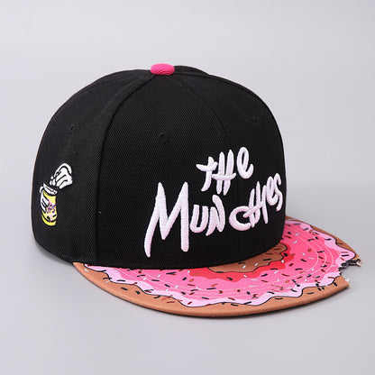 Flat Brim Missing Corner Snack Baseball Cap Personality Male And Female Adult Sun-proof Sports Hat