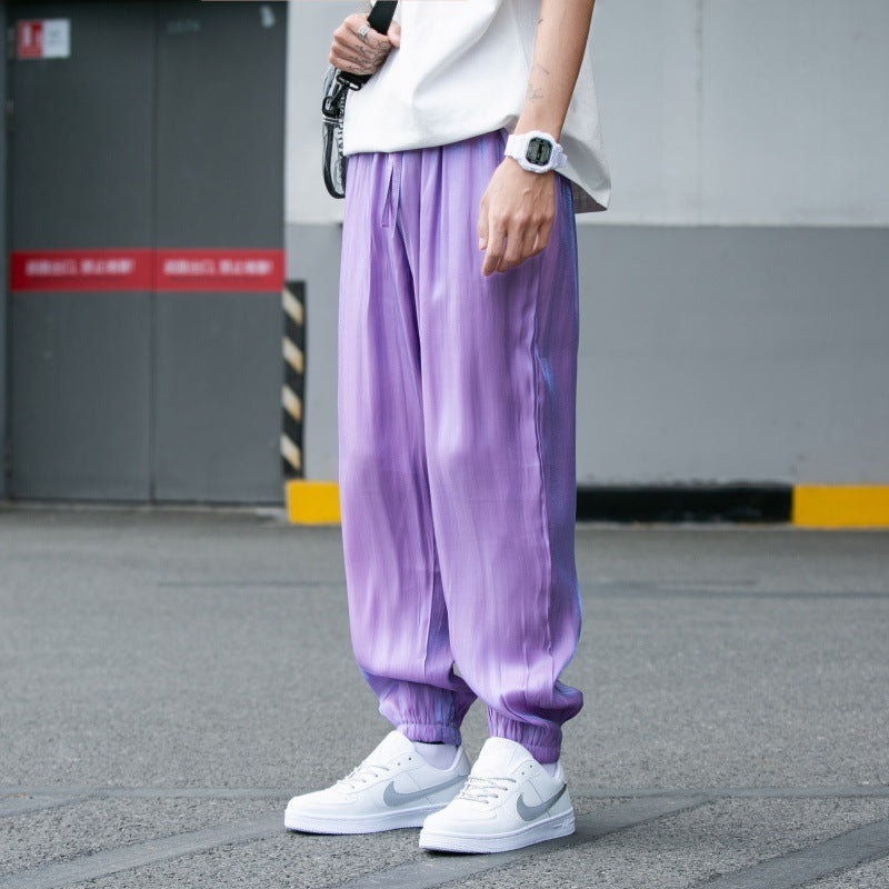 Summer New Ice Silk Ultra-thin Cloud Pants Casual Fairy Cropped Pants