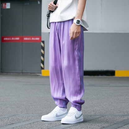 Summer New Ice Silk Ultra-thin Cloud Pants Casual Fairy Cropped Pants