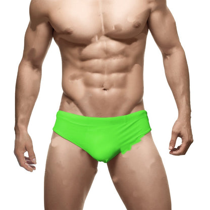 Solid Color Nylon Men's Swim Briefs Low Waist Sexy