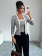 Cardigan Jacket And Vest Two-piece Set Tops