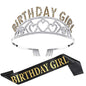 Flash Diamond Birthday Crown Party Decoration Headband Prom Headwear Set