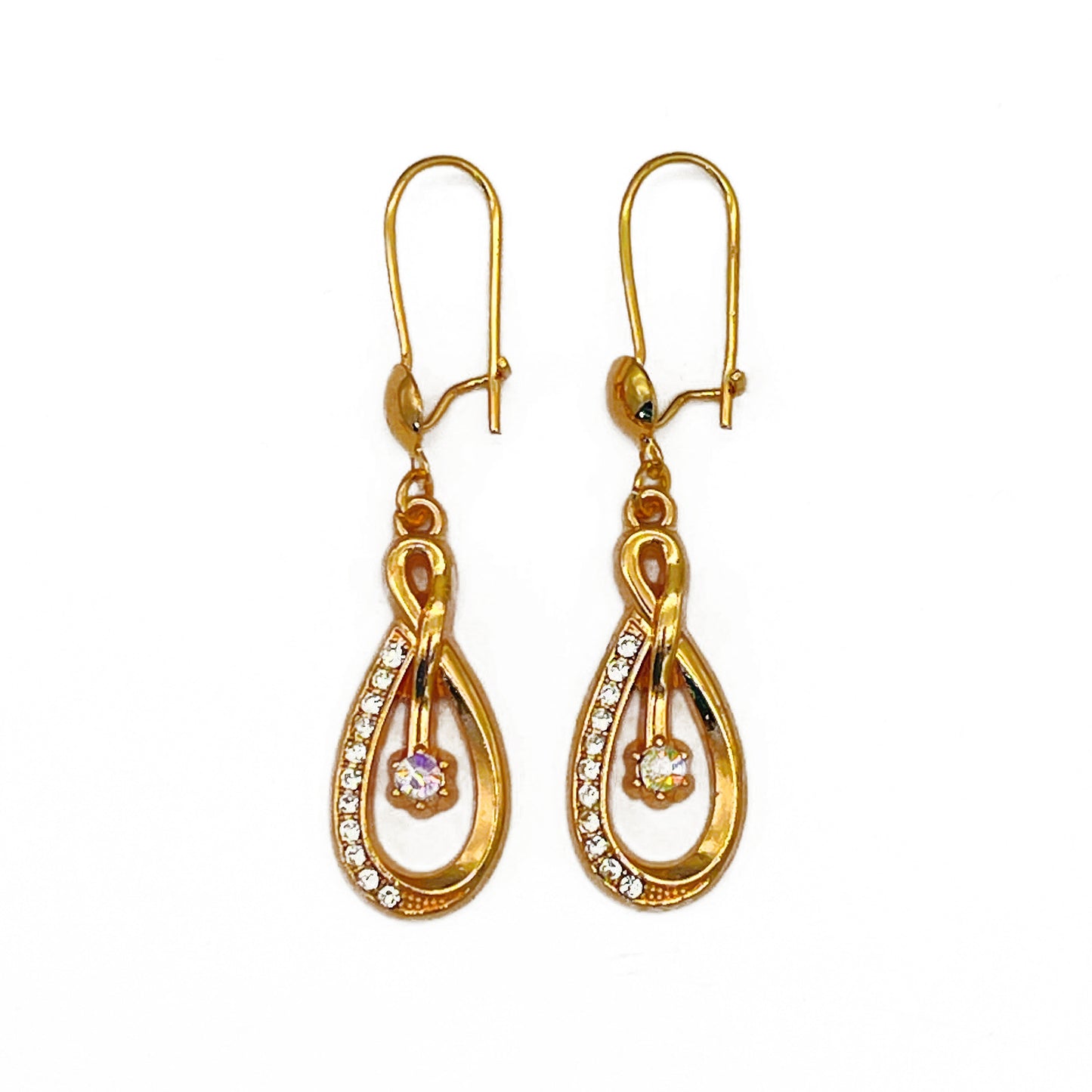 Vintage Inlaid Zircon Shining Diamond Hollowed Fashion Earrings