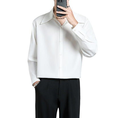 Korean Style High-end Draping Men's Trendy Simple Loose Non-ironing Shirt