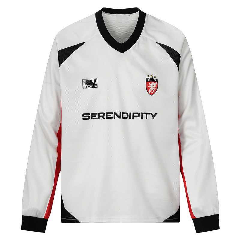 American Retro Stitching Long Sleeve T-shirt Men