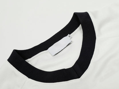 American Retro Stitching Long Sleeve T-shirt Men