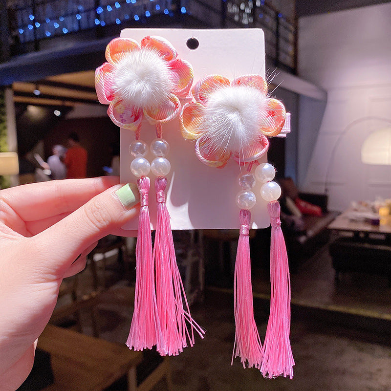 Girl costume fringe stepping Chinese style hairpin