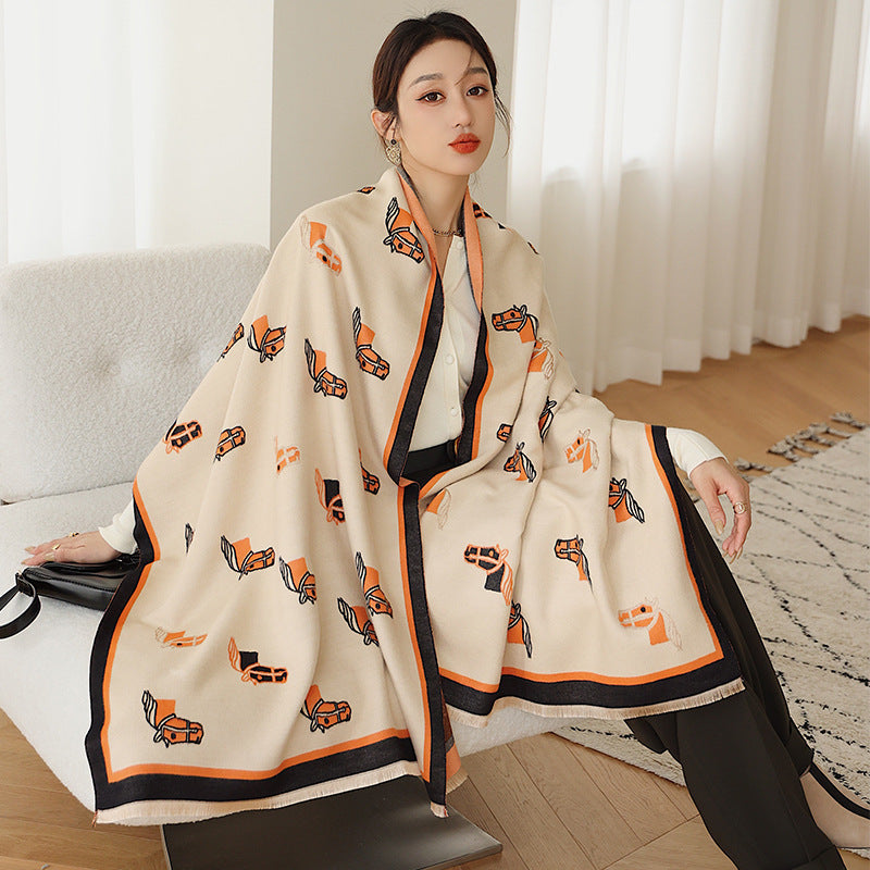 Fashionable Cashmere Long Student Warm Scarf