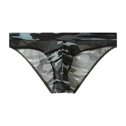 Men's Camouflage Mesh Color Matching Briefs