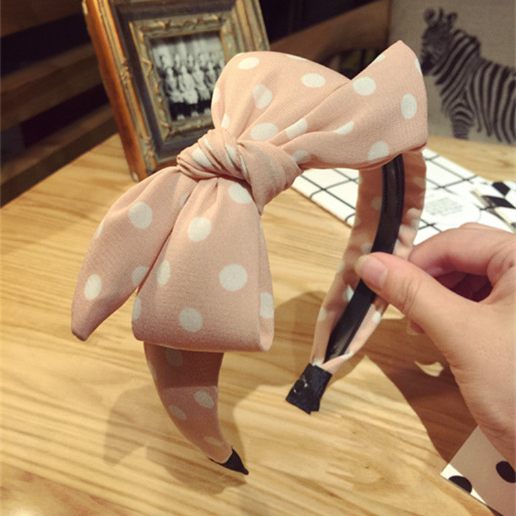 All-match Fabric Plaid Big Bow With Teeth Headband