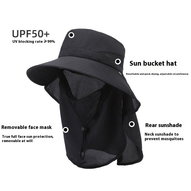 Hat Men's Sun-shade Fisherman Hat Big Brim Sun-proof Fishing Hat