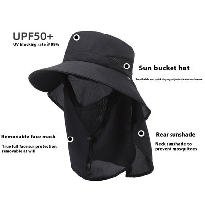 Hat Men's Sun-shade Fisherman Hat Big Brim Sun-proof Fishing Hat