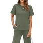 Sexy Women's Round Neck Loose Pullover Short-sleeved Top