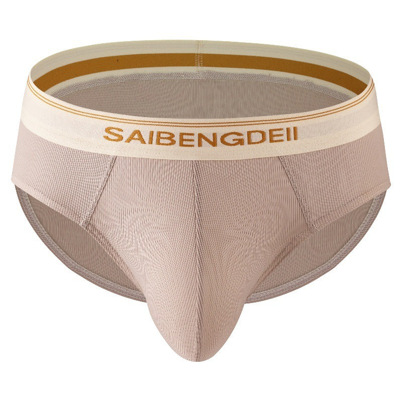 Men's Thin Breathable Sexy Briefs U Convex Big Bag Comfortable Solid Color Simple