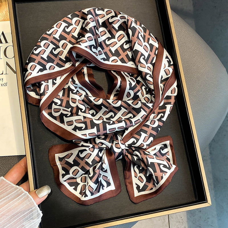 Warm Small Silk Scarf Thin Narrow Ribbon