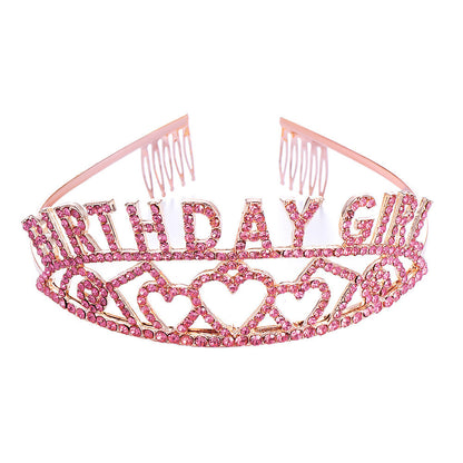 Flash Diamond Birthday Crown Party Decoration Headband Prom Headwear Set