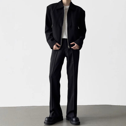 Black Straight Anti-wrinkle Suit Pants Thin Casual Trousers