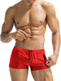 Men's Polyester High Waist Tight Lace-up Swimming Trunks