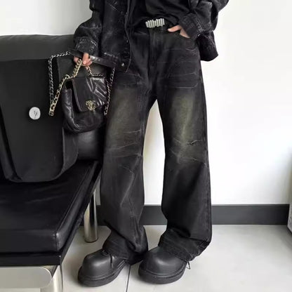 Washed Black Straight Deconstructing Dirty Mud Texture