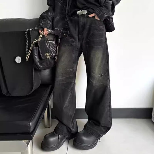 Washed Black Straight Deconstructing Dirty Mud Texture