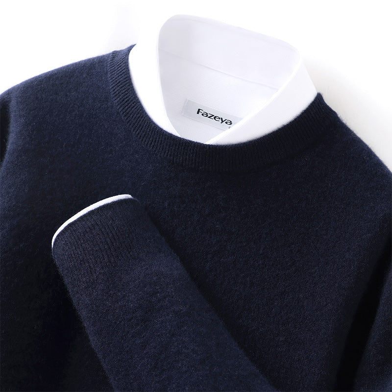 Men's Long Sleeve Pullover Business Casual Sweater Autumn And Winter Wild Thickened
