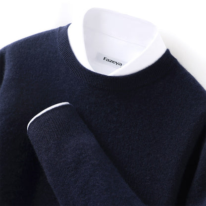 Men's Long Sleeve Pullover Business Casual Sweater Autumn And Winter Wild Thickened