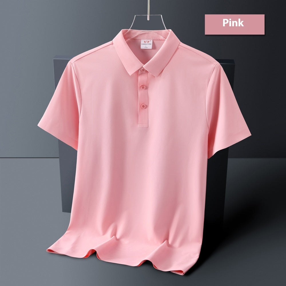 Ice Silk Seamless Cool Short Sleeve Polo
