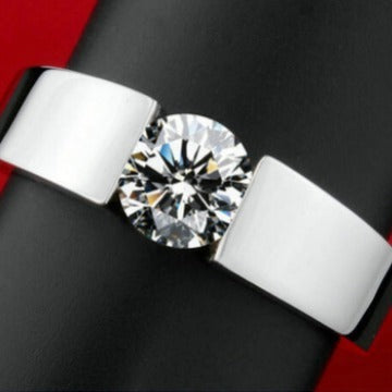 Diamond Rose Gold Couple Ring Fashion Wedding Simple Shiny Ring