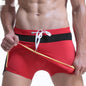 Hot Spring Lace-up Men's Boxer Casual Swimming Trunks
