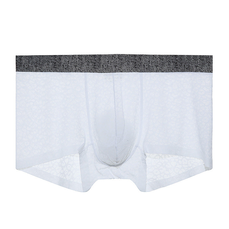 Men's Lace One-piece Seamless Thin Breathable Sweat-absorbent Sexy Transparent Boxer Briefs