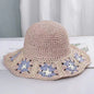 Fashion Personality Handmade Crocheted Flower Straw Hat Women