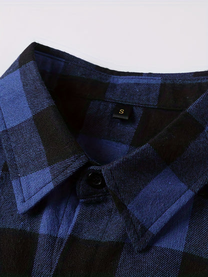 Teenage Men's Checked Long-sleeved Casual Shirt