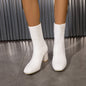 New Knitted Round Head Sleeve High Heel Socks Boots