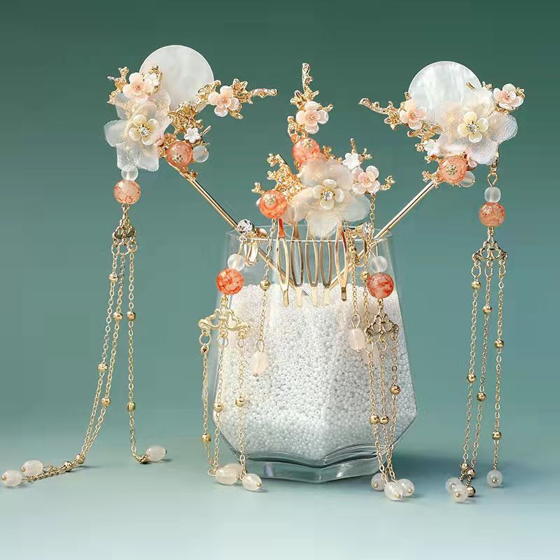 Flower Hairpin Hanfu Hair Crown Gorgeous Fairy Girl Toasting Clothes