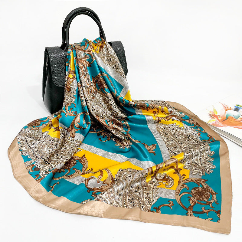 Spring And Autumn New 90cm Silk Scarf Silk Square