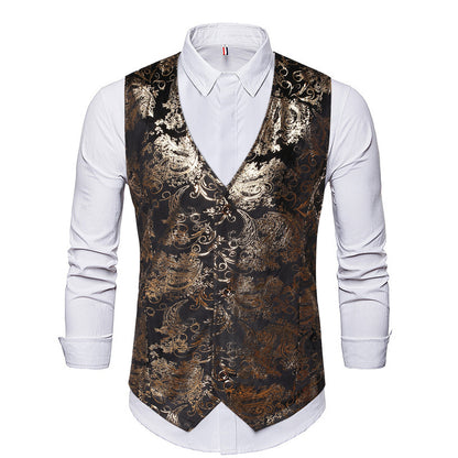 Men's New Clothes Bronzing Corduroy Vest